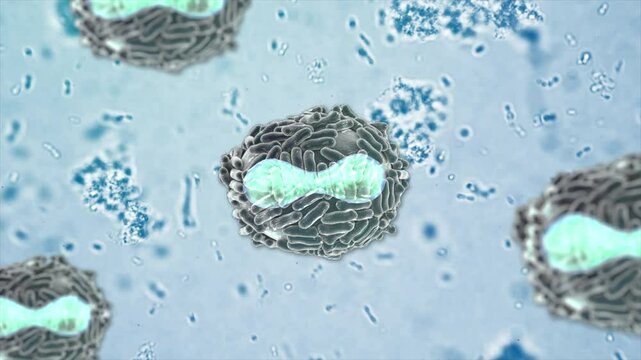 Pathogen outbreak of bacterium and pox virus, disease causing microorganisms 3D Animation render.
