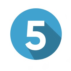number 5 in blue