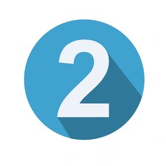 number 2 in blue