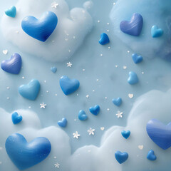 Naklejka premium blue heart background