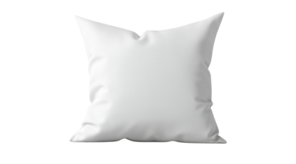 PNG, Bed. White pillow, isolated on white background, created using Generative AI technology.