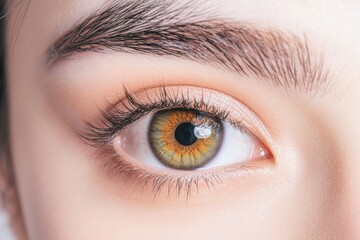 Obraz premium Closeup of a young woman having her eyelashes dyed and laminated at a beauty salon