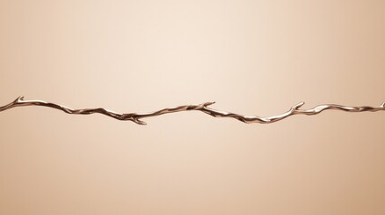 Delicate branch stretches across soft backdrop, showcasing intri