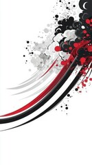 Abstract Red Black and White Swirl Design Background