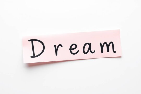 Text Dream on pink note
