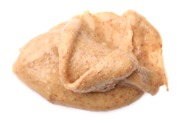 Sample of tasty nut butter isolated on white
