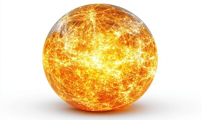 Glowing energy sphere on white background, abstract power concept