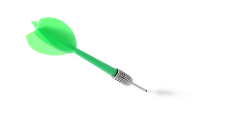 One green dart arrow isolated on white