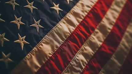 American flag with overlay of stock exchange trading chart, representing the dynamics of the US stock market.
