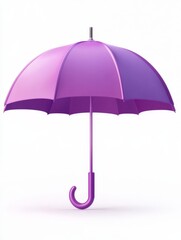 Purple umbrella, isolated white background