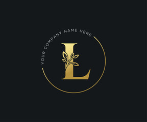 Elegant luxury floral l Initial logo