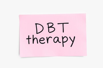Text DBT therapy on pink note