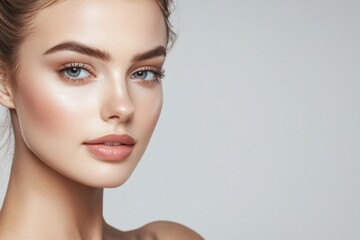 Obraz premium This gorgeous young lady takes pride in her clean and radiant facial skin, achieved through consistent Skin Care