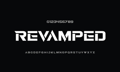 Revamped vector font alphabet with numbers