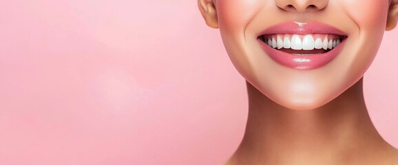 Fototapeta premium A Chinese or Korean woman with soft and smooth white skin is featured in a skincare commercial poster, posing as an Asian model in a beauty and cosmetics product advertisement with copy space for