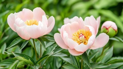 Obraz premium Through a close-up macro lens, the intricate beauty of peonies is revealed in the captivating Peach Fuzz, the chosen color of