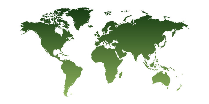 Detailed world map image, perfect for travel blogs, business presentations, educational materials, and design projects. Enhance your content with this high-quality visual. Green on white background.