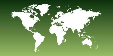Detailed world map image, perfect for travel blogs, business presentations, educational materials, and design projects. Enhance your content with this high-quality visual. Green background.