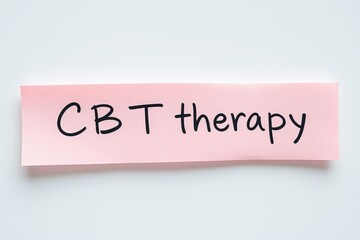 Text CBT therapy on pink note