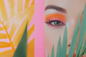 The background for a beauty clinic, which offers skin and slimming treatments, boasts a colorful and creative design with pastel hues and a soft gradient, leaving space for text