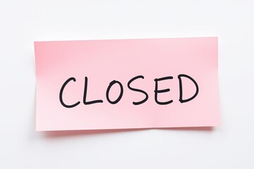 Text Closed on pink note