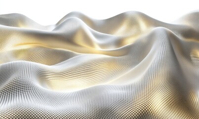 Naklejka premium Golden light under white textured waves on white background, abstract design