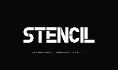 RockStencilDemo vector font alphabet with numbers