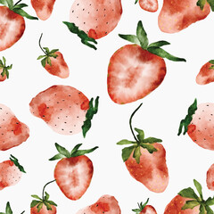 summer strawberry seamless patern