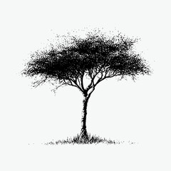 vector of a acacia  tree on a white background
a