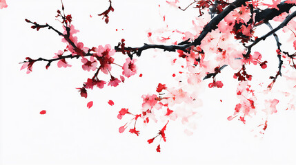 桜の花びらと枝のイラスト素材　Generative AI
