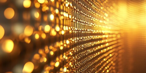 Golden Lattice Pattern with Soft Lighting, Generative AI