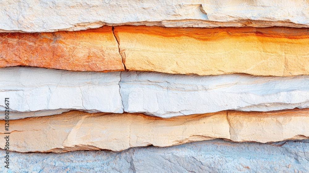 Poster weathering process idea. textured layers of rocks with varying colors and patterns, showcasing natur