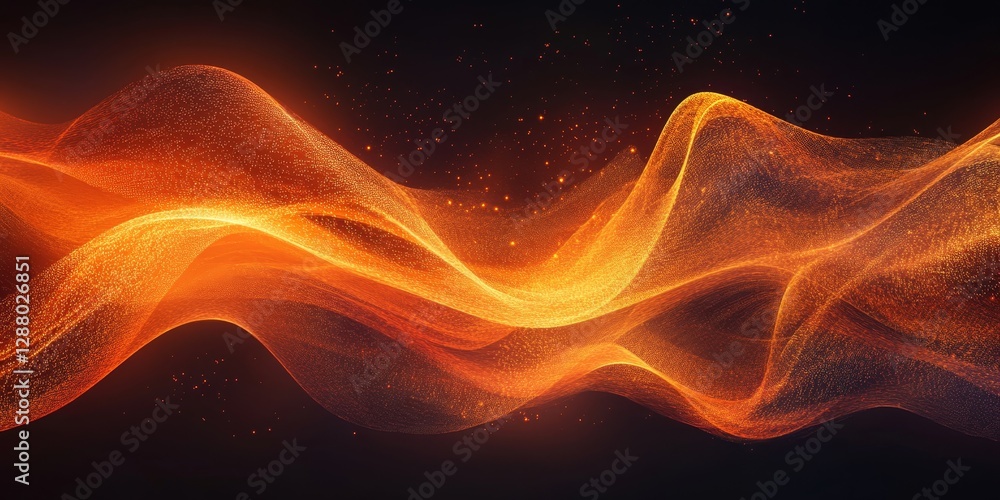 Poster abstract vector design of swirling light trails forming a dynamic and futuristic pattern, generative