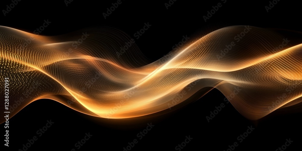 Poster abstract vector design of swirling light trails forming a dynamic and futuristic pattern, generative