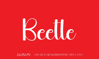 Beetle vector font alphabet with numbers