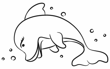 Hand Drawing Illustration Beauty Dolphin