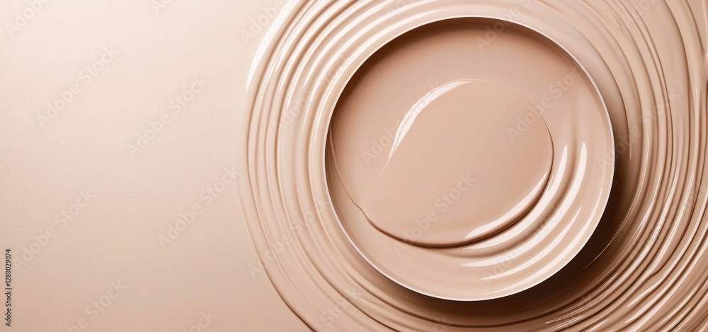 Poster beige-colored abstract background with a clean and transparent water texture that forms ripples and 