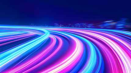 A sci-fi inspired metropolis with electrifying neon highways