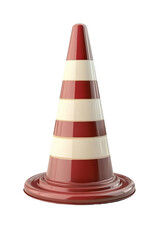 Isolated Traffic Cone with Red and White Layers