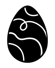 Black and white Easter egg clipart. Easter egg doodle. Happy Easter clipart in cartoon flat style. Hand draw vector illustration