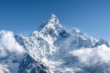 Obraz premium Majestic Snow-Capped Himalayan Mountain Peaks Under Clear Sky