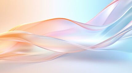 Abstract smooth flowing pastel gradient waves creating a serene and elegant background with soft transitions.