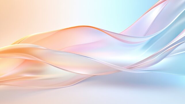 Abstract smooth flowing pastel gradient waves creating a serene and elegant background with soft transitions.