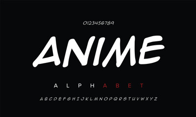 animeace Vector font alphabet with two sets of letters