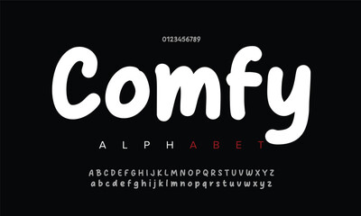 Comfy Feeling Vector font alphabet with two sets of letters