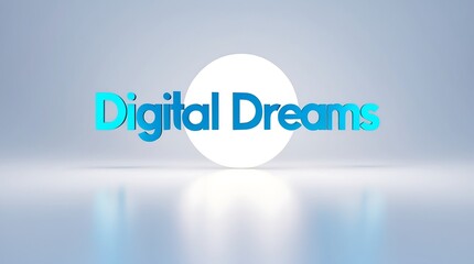 Blue typography of Digital Dreams on a soft background