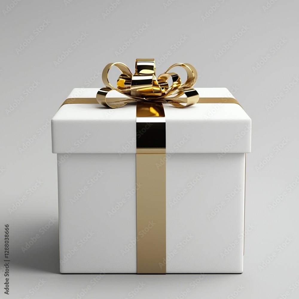 Poster a gift box tied with a ribbon is isolated on a white background with a transparent png format, made 