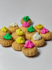 small round biscuits on a white background