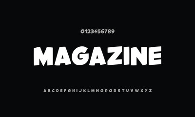 Kids Magazine Vector font alphabet with two sets of letters