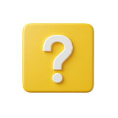 Isolated 3D Yellow Question Mark Block